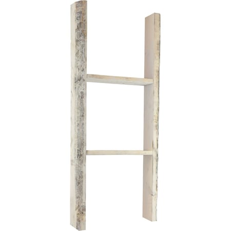 Ekena Millwork 15"W x 36"H x 3 1/2"D Vintage Farmhouse 2 Rung Ladder, Barnwood Decor Collection, Chalk Dust White DECR015X036X04LDRWH